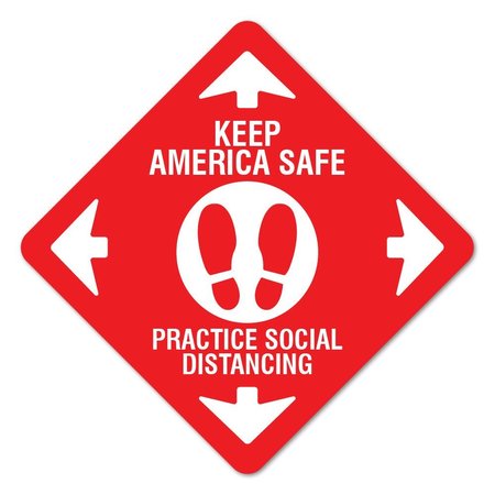 SIGNMISSION Keep America Safe Non-Slip Floor Graphic, 16in Vinyl Decal, 16" x 16", FD-X-16-99986 FD-X-16-99986
